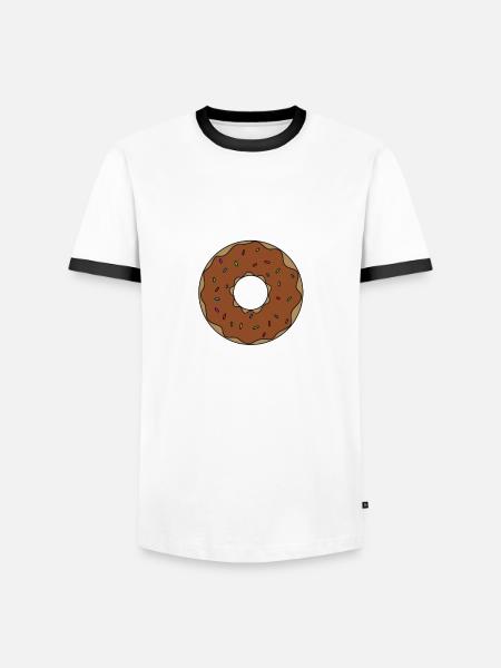 beignet - T-shirt contrasté Homme - blanc/noir