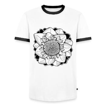 Bluete - Männer Kontrast-T-Shirt - Weiß/Schwarz - Vorne - AI Model Female 172 light (172cm) & AI Model Male 178 dark (178cm)