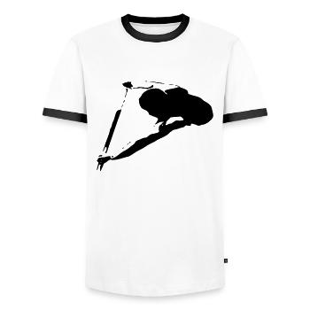 Un un dragon bateau un sportifs Kanu 1c - T-shirt contrasté Homme - blanc/noir - Devant - AI Model Female 172 light (172cm) & AI Model Male 178 dark (178cm)
