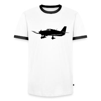 Robin - Männer Kontrast-T-Shirt - Weiß/Schwarz - Vorne - AI Model Female 172 light (172cm) & AI Model Male 178 dark (178cm)