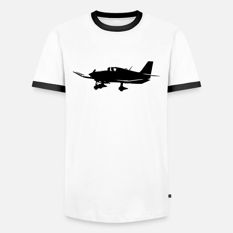 Robin - Männer Kontrast-T-Shirt - Weiß/Schwarz