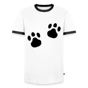 Paw print Meow Paw Gift Idea Cat - T-shirt contrasté Homme - blanc/noir - Devant - AI Model Female 172 light (172cm) & AI Model Male 178 dark (178cm)