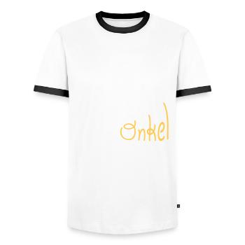 Parrain - T-shirt contrasté Homme - blanc/noir - Devant - AI Model Female 172 light (172cm) & AI Model Male 178 dark (178cm)