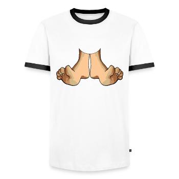 Feet cool - T-shirt contrasté Homme - blanc/noir - Devant - AI Model Female 172 light (172cm) & AI Model Male 178 dark (178cm)