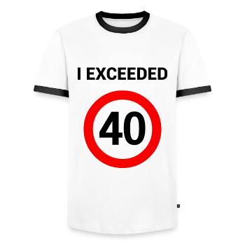 40 anniversaire J’ai dépassé 40 cadeau drôle - T-shirt contrasté Homme - blanc/noir - Devant - AI Model Female 172 light (172cm) & AI Model Male 178 dark (178cm)