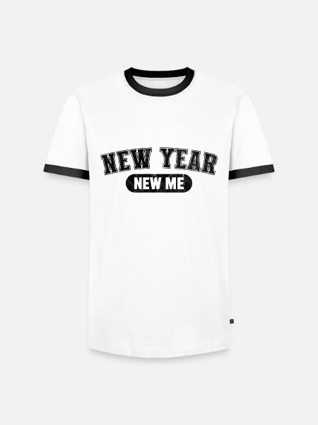 Neujahr Neues Ich - Männer Kontrast-T-Shirt - Weiß/Schwarz