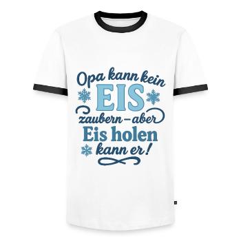 Opa kann kein Eis zaubern - aber holen! - Männer Kontrast-T-Shirt - Weiß/Schwarz - Vorne - AI Model Female 172 light (172cm) & AI Model Male 178 dark (178cm)