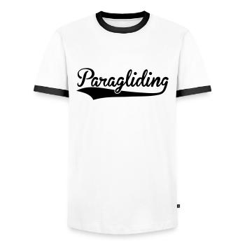 Paragliding Paraglieter Bestseller - Männer Kontrast-T-Shirt - Weiß/Schwarz - Vorne - AI Model Female 172 light (172cm) & AI Model Male 178 dark (178cm)