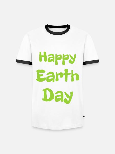Happy Earth Day - Men's Ringer Shirt - white/black