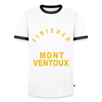 Vélo velo Mont ventoux Humour vélo pour cycliste - T-shirt contrasté Homme - blanc/noir - Devant - AI Model Female 172 light (172cm) & AI Model Male 178 dark (178cm)