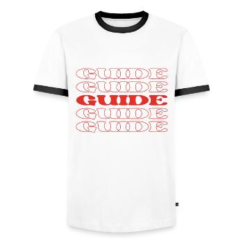 Guide Leader Instructor Director Mentor - Men's Ringer Shirt - white/black - Front - AI Model Female 172 light (172cm) & AI Model Male 178 dark (178cm)