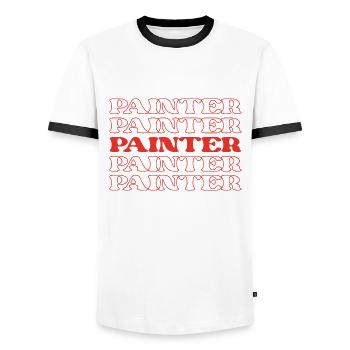 Painter Artist House Painter Decorator Colorist - Men's Ringer Shirt - white/black - Front - AI Model Female 172 light (172cm) & AI Model Male 178 dark (178cm)