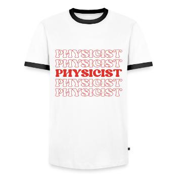 Physicien Scientifique Philosophe naturel Science - T-shirt contrasté Homme - blanc/noir - Devant - AI Model Female 172 light (172cm) & AI Model Male 178 dark (178cm)