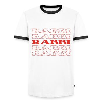 Rabbi Spiritual Leader Religious Leader Spiritual - Men's Ringer Shirt - white/black - Front - AI Model Female 172 light (172cm) & AI Model Male 178 dark (178cm)