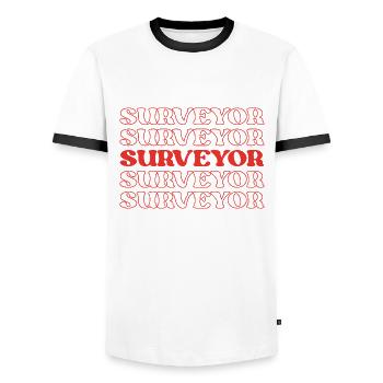 Vermessungsingenieur Mapper Landvermesser Geodatenexperte - Männer Kontrast-T-Shirt - Weiß/Schwarz - Vorne - AI Model Female 172 light (172cm) & AI Model Male 178 dark (178cm)