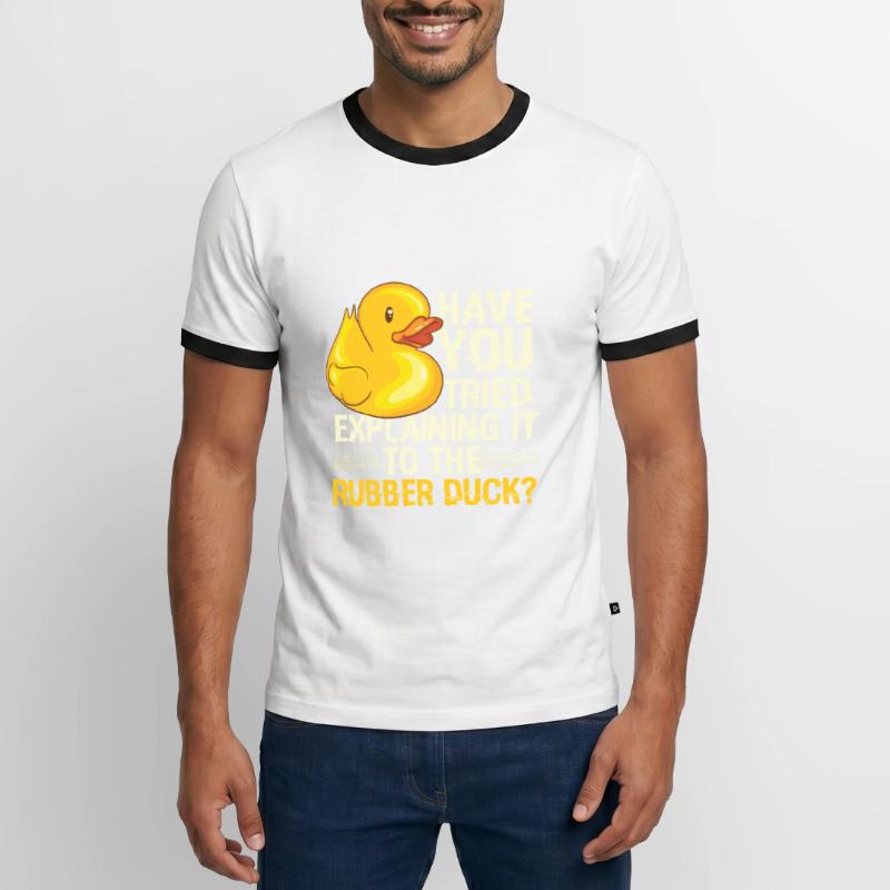 Rubber Duck Debugging Programmierer Männer Kontrast-T-Shirt