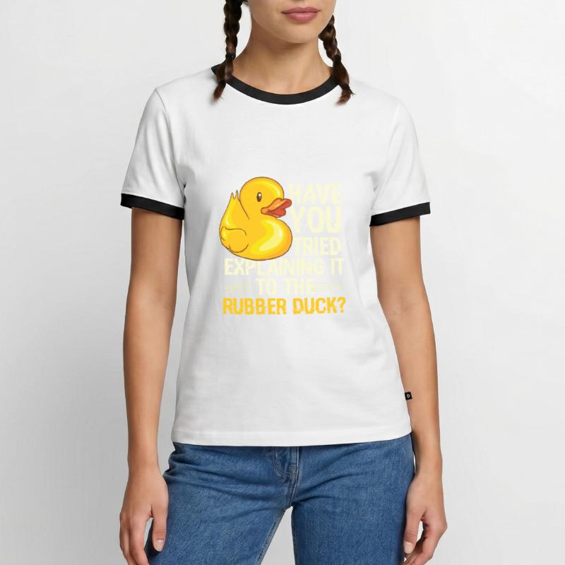 Rubber Duck Debugging Programmierer Männer Kontrast-T-Shirt