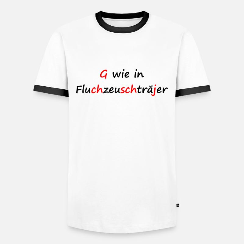 Fluchzeuschträjer Spruch / Dialekt / Kölsch - Männer Kontrast-T-Shirt - Weiß/Schwarz