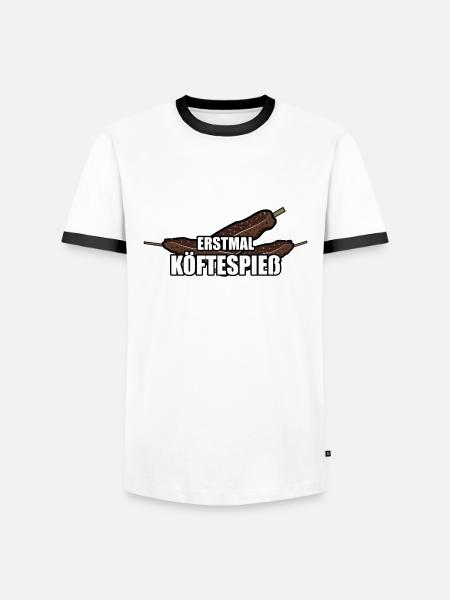 Köftespieß ! Erstmal Köfte - Männer Kontrast-T-Shirt - 