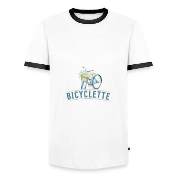 J'ai un plan retraite, faire tous les jours de la - T-shirt contrasté Homme - blanc/noir - Devant - AI Model Female 172 light (172cm) & AI Model Male 178 dark (178cm)
