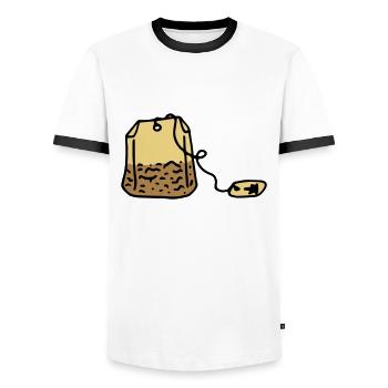 Tee Teebeutel Teetrinker Tea time - Männer Kontrast-T-Shirt - Weiß/Schwarz - Vorne - AI Model Female 172 light (172cm) & AI Model Male 178 dark (178cm)
