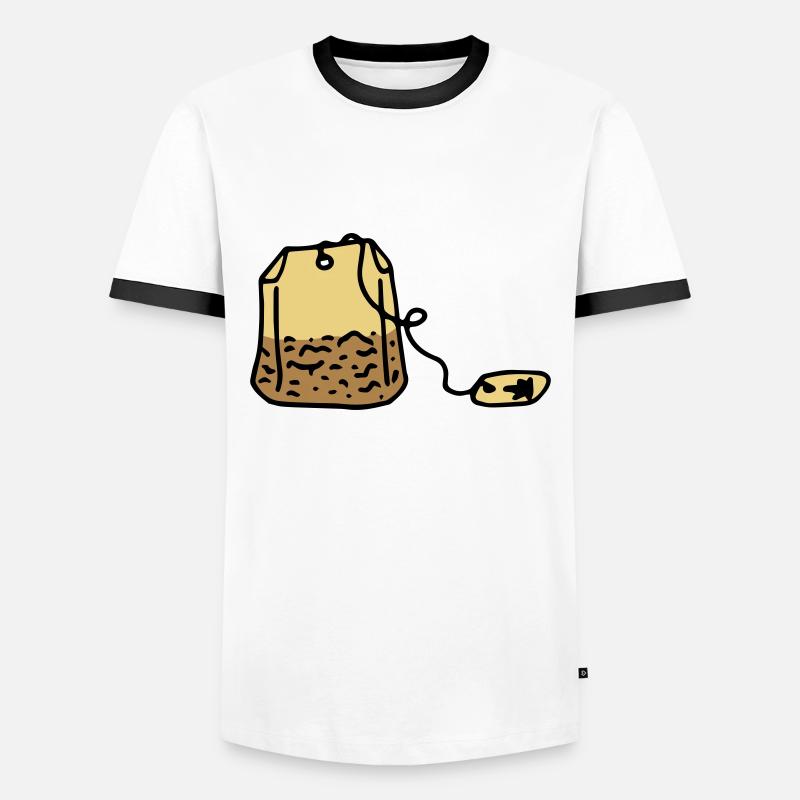 Tee Teebeutel Teetrinker Tea time - Männer Kontrast-T-Shirt - Weiß/Schwarz