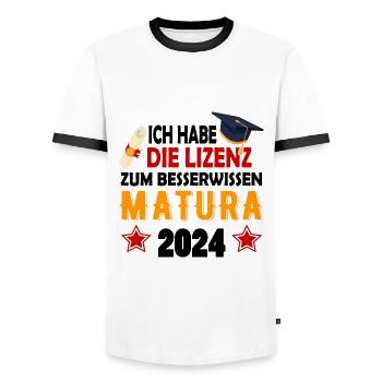 Matura 2024 Maturareise Maturafeier Maturant - Männer Kontrast-T-Shirt - Weiß/Schwarz - Vorne - AI Model Female 172 light (172cm) & AI Model Male 178 dark (178cm)