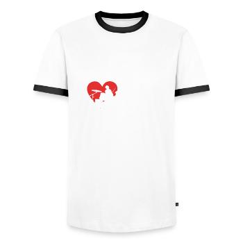 I love drummers I love drummers - Men's Ringer Shirt - white/black - Front - AI Model Female 172 light (172cm) & AI Model Male 178 dark (178cm)