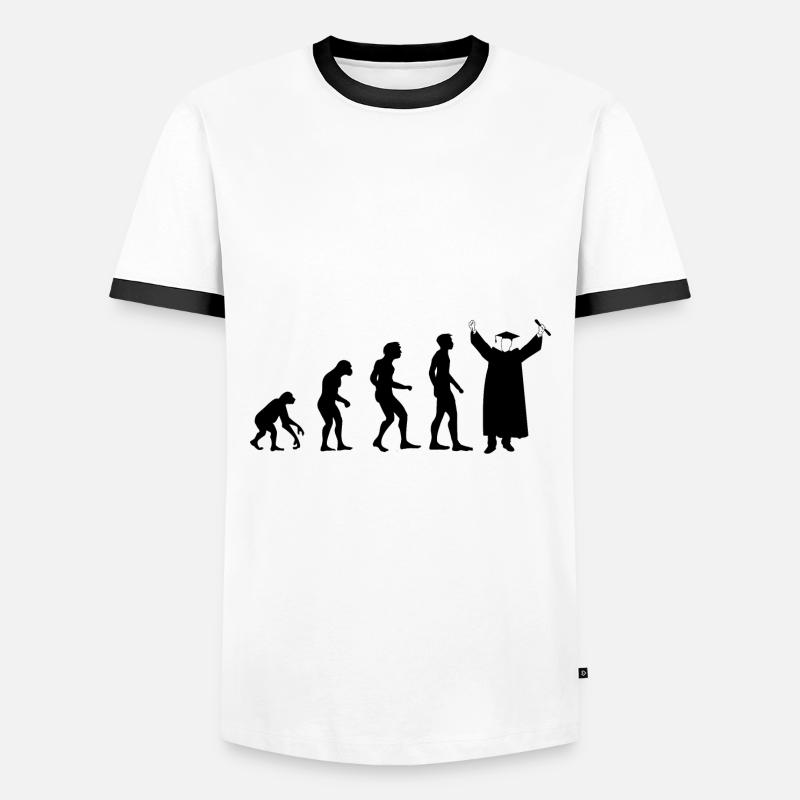 Evolution Abschluss - Männer Kontrast-T-Shirt - Weiß/Schwarz