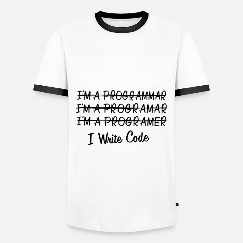 Code - Männer Kontrast-T-Shirt - Weiß/Schwarz