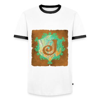 E 36 j - T-shirt contrasté Homme - blanc/noir - Devant - AI Model Female 172 light (172cm) & AI Model Male 178 dark (178cm)