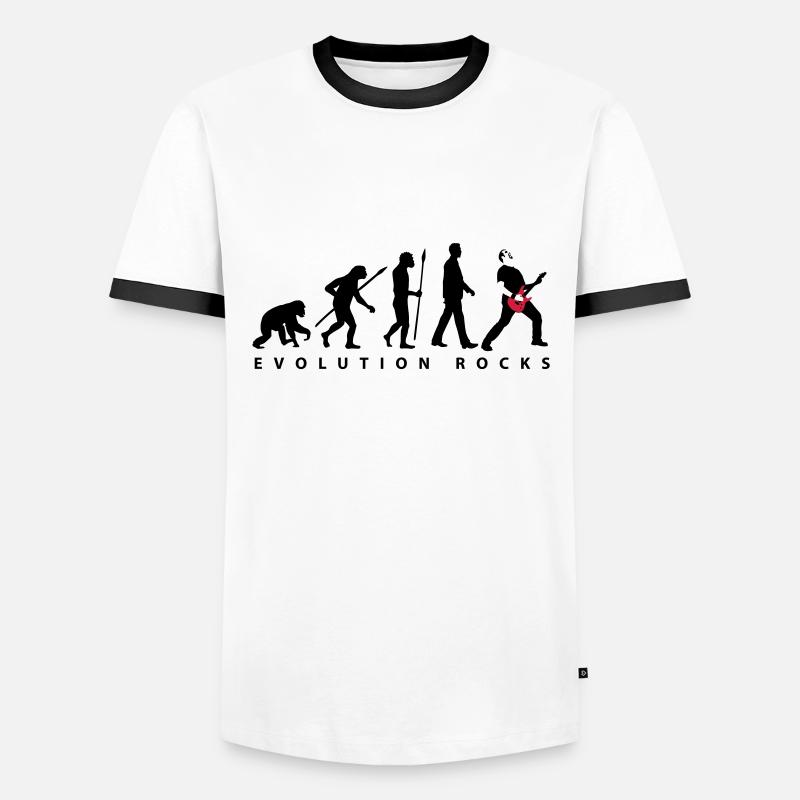 evolution_rocks_032012_b_2c - Männer Kontrast-T-Shirt - Weiß/Schwarz