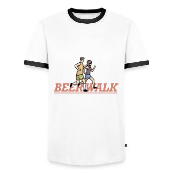 Beer Walk - Bier Marathon - Men's Ringer Shirt - white/black - Front - AI Model Female 172 light (172cm) & AI Model Male 178 dark (178cm)