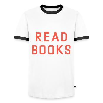 Chesapeake Shores Bree O'Brien Read Books T-Shirt - Men's Ringer Shirt - white/black - Front - AI Model Female 172 light (172cm) & AI Model Male 178 dark (178cm)