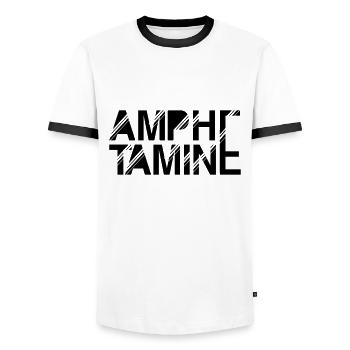 Amphetamine Drugs Speed Pep - Men's Ringer Shirt - white/black - Front - AI Model Female 172 light (172cm) & AI Model Male 178 dark (178cm)
