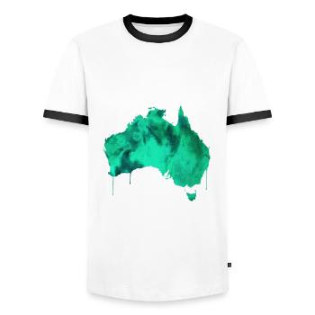 Australien - Männer Kontrast-T-Shirt - Weiß/Schwarz - Vorne - AI Model Female 172 light (172cm) & AI Model Male 178 dark (178cm)