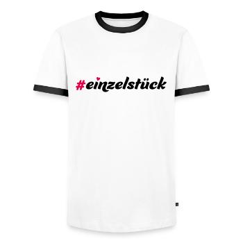 Einzelstück - Männer Kontrast-T-Shirt - Weiß/Schwarz - Vorne - AI Model Female 172 light (172cm) & AI Model Male 178 dark (178cm)