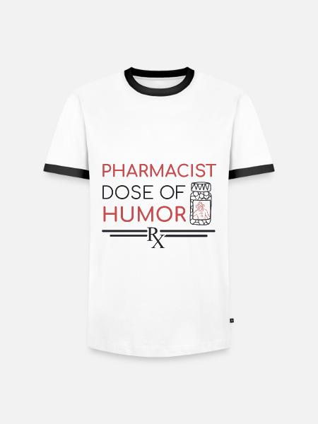 Pharmacien | Dose d’humour - T-shirt contrasté Homme - blanc/noir