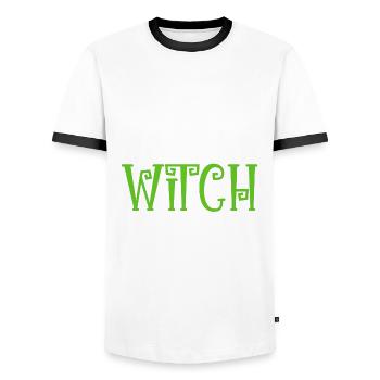 Apotheke Halloween | Pharma Witch - Männer Kontrast-T-Shirt - Weiß/Schwarz - Vorne - AI Model Female 172 light (172cm) & AI Model Male 178 dark (178cm)