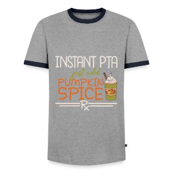 PTA Instant | Pharmacy - Men's Ringer Shirt - grey/navy  - Front - AI Model Female 172 light (172cm) & AI Model Male 178 light (178cm)