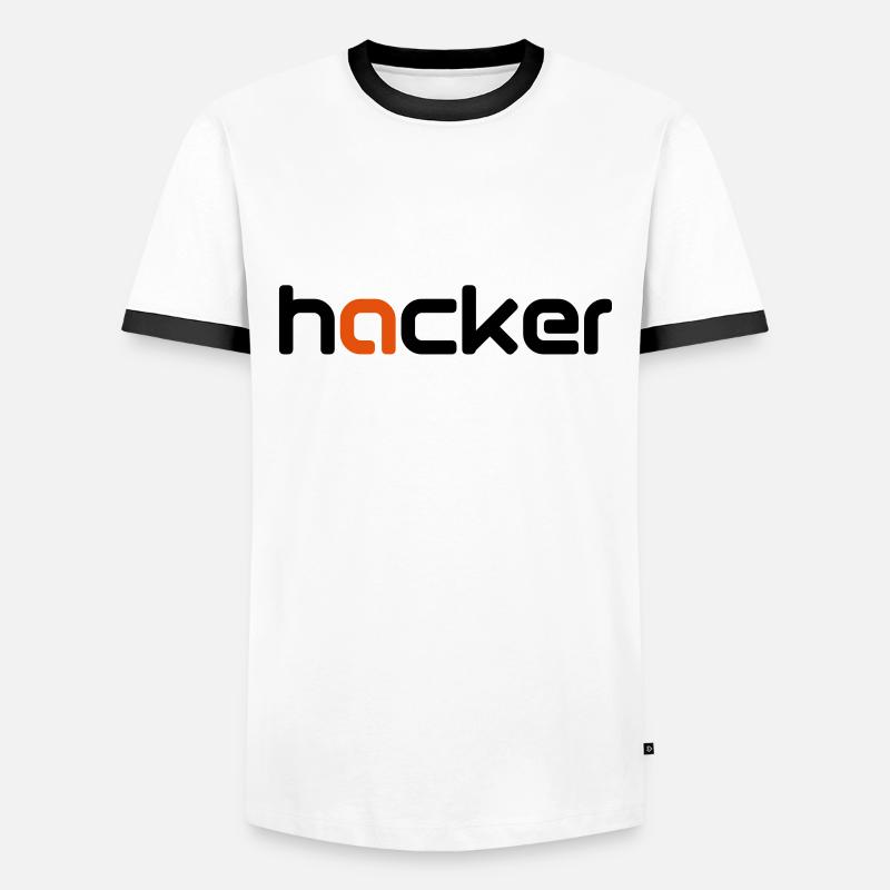 hacker - Men's Ringer Shirt - white/black