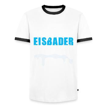 Eisbaden Eisbader cooler Typ Winterbaden - Männer Kontrast-T-Shirt - Weiß/Schwarz - Vorne - AI Model Female 172 light (172cm) & AI Model Male 178 dark (178cm)