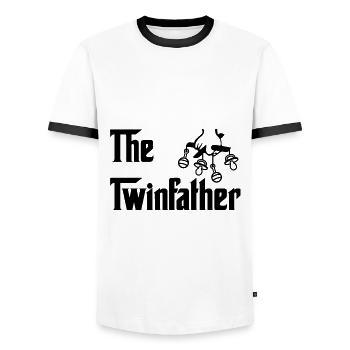 Les Jumeaux Jumeaux Papa Papa - T-shirt contrasté Homme - blanc/noir - Devant - AI Model Female 172 light (172cm) & AI Model Male 178 dark (178cm)