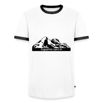Zugspitze 2962 - Men's Ringer Shirt - white/black - Front - AI Model Female 172 light (172cm) & AI Model Male 178 dark (178cm)