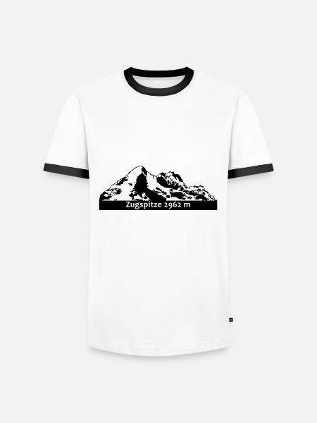 Zugspitze 2962 - Men's Ringer Shirt - white/black