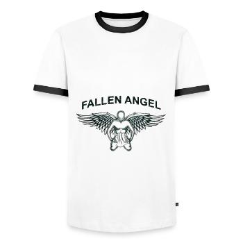 Gefallener Engel - Männer Kontrast-T-Shirt - Weiß/Schwarz - Vorne - AI Model Female 172 light (172cm) & AI Model Male 178 dark (178cm)