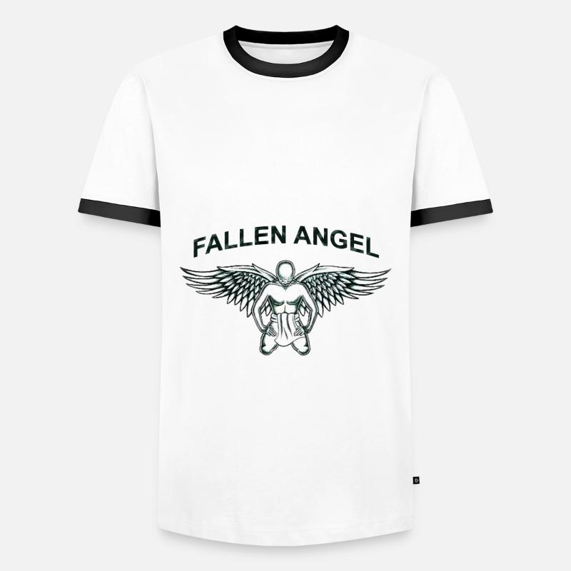 Gefallener Engel - Männer Kontrast-T-Shirt - Weiß/Schwarz