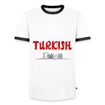 Turkish Delight - Men's Ringer Shirt - white/black - Front - AI Model Female 172 light (172cm) & AI Model Male 178 dark (178cm)