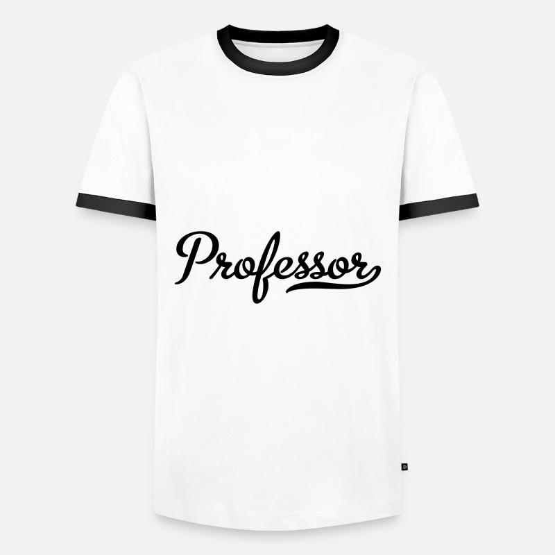 professor metroscript - Männer Kontrast-T-Shirt - Weiß/Schwarz
