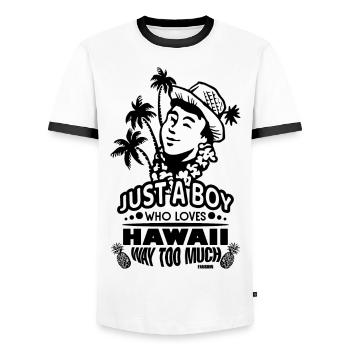 Hawaii Urlaub Aloha Sommer Hawaiian Geschenk - Männer Kontrast-T-Shirt - Weiß/Schwarz - Vorne - AI Model Female 172 light (172cm) & AI Model Male 178 dark (178cm)